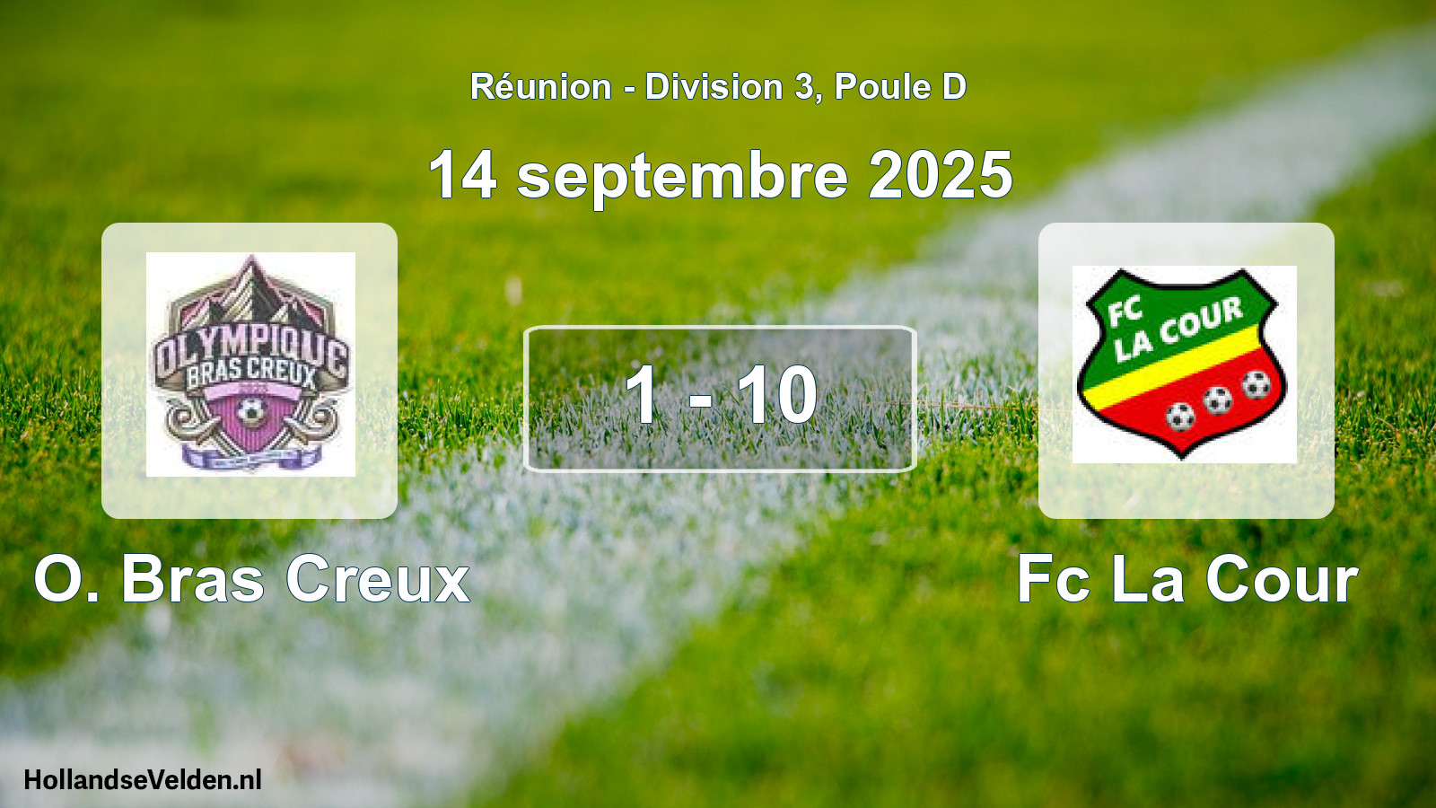 Match joué: O. Bras Creux - Fc La Cour 1 - 10 (14 septembre 2025)