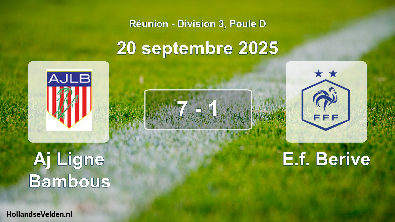 Match joué: Aj Ligne Bambous - E.f. Berive 7 - 1 (20 septembre 2025)