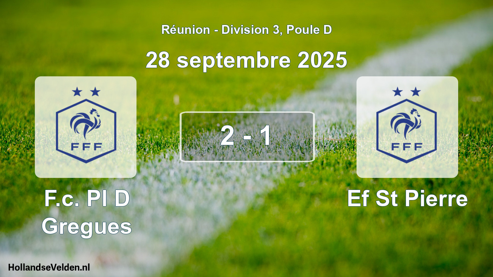 Total number of matches played: F.c. Pl D Gregues - Ef St Pierre 2 - 1 (28 September 2025)
