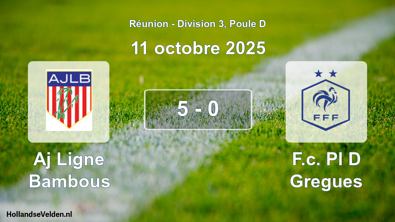 Match joué: Aj Ligne Bambous - F.c. Pl D Gregues 5 - 0 (11 octobre 2025)