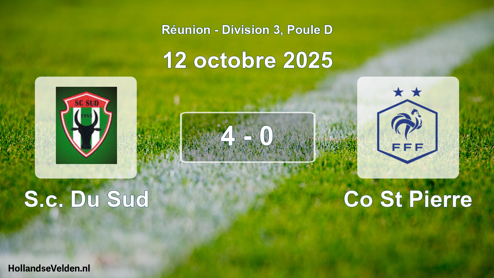Match joué: S.c. Du Sud - Co St Pierre 4 - 0 (12 octobre 2025)
