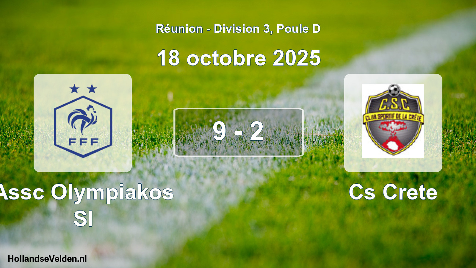Total number of matches played: Assc Olympiakos Sl - Cs Crete 9 - 2 (18 October 2025)