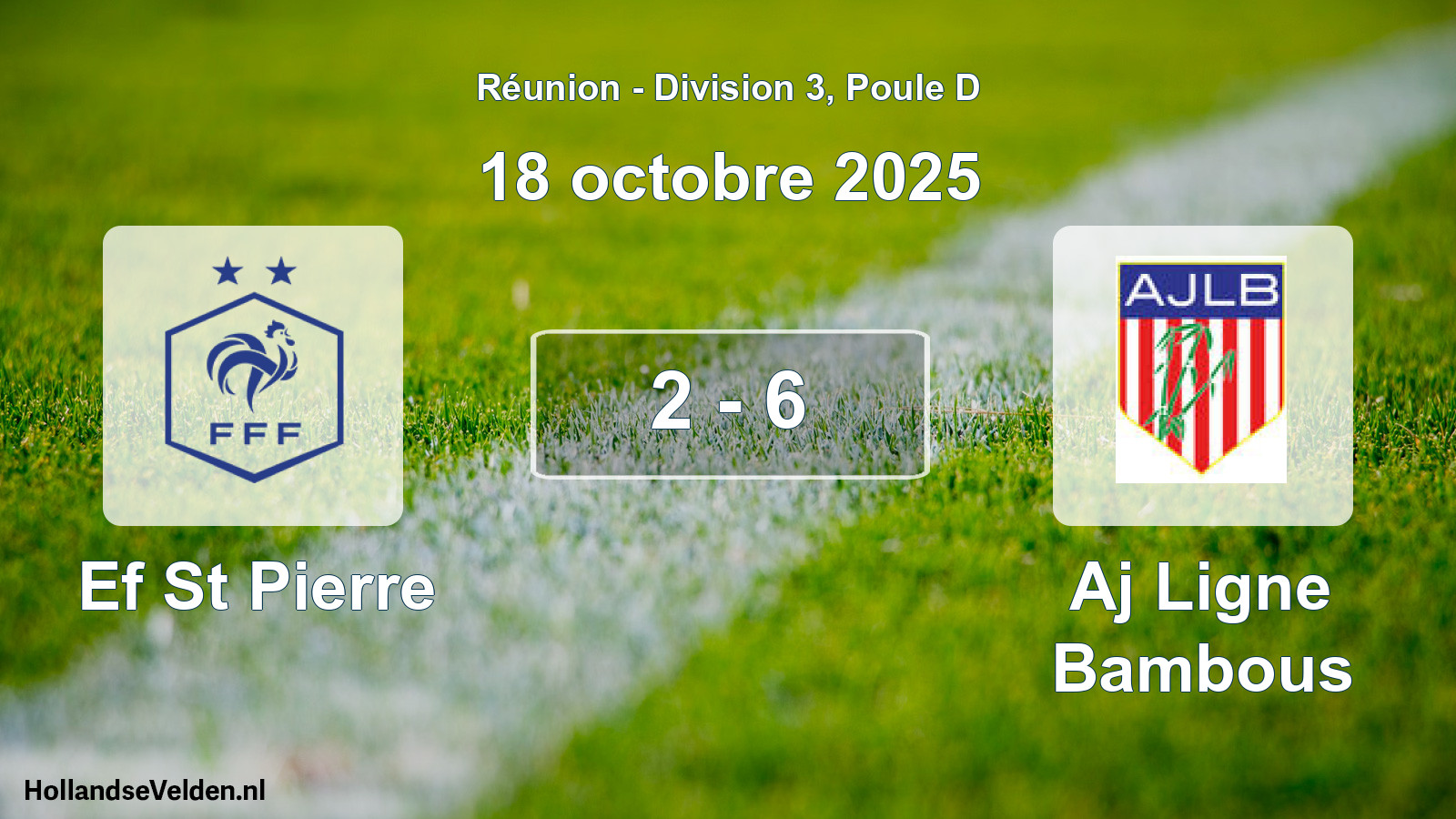 Match joué: Ef St Pierre - Aj Ligne Bambous 2 - 6 (18 octobre 2025)
