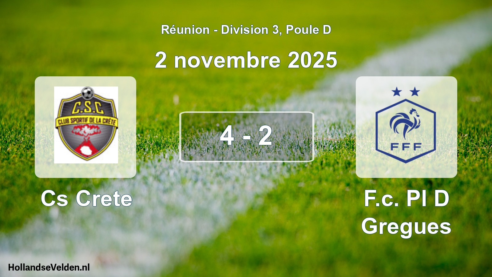 Match joué: Cs Crete - F.c. Pl D Gregues 4 - 2 (2 novembre 2025)