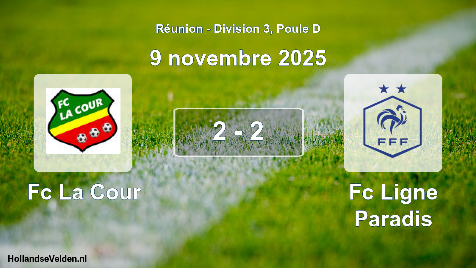 Match joué: Fc La Cour - Fc Ligne Paradis 2 - 2 (9 novembre 2025)