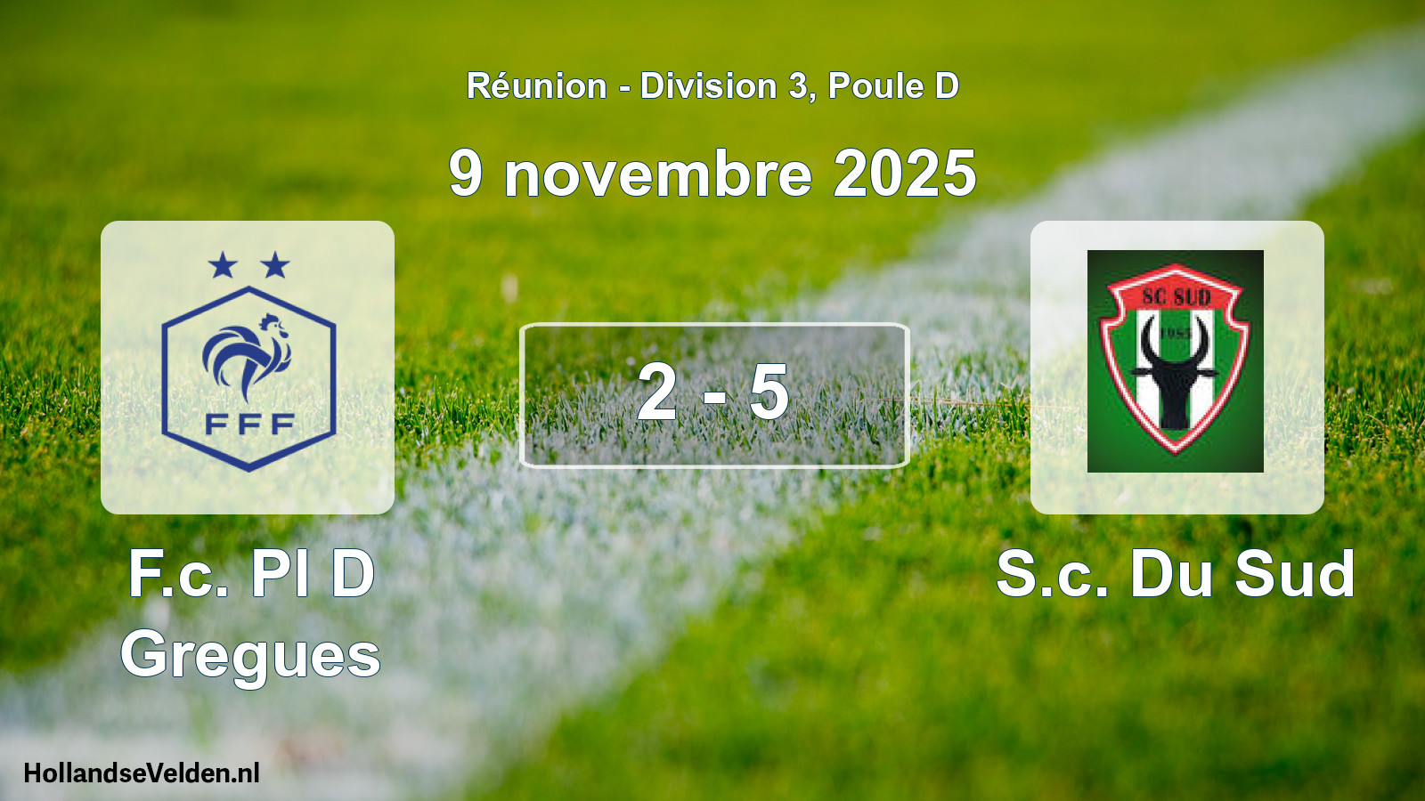 Match joué: F.c. Pl D Gregues - S.c. Du Sud 2 - 5 (9 novembre 2025)