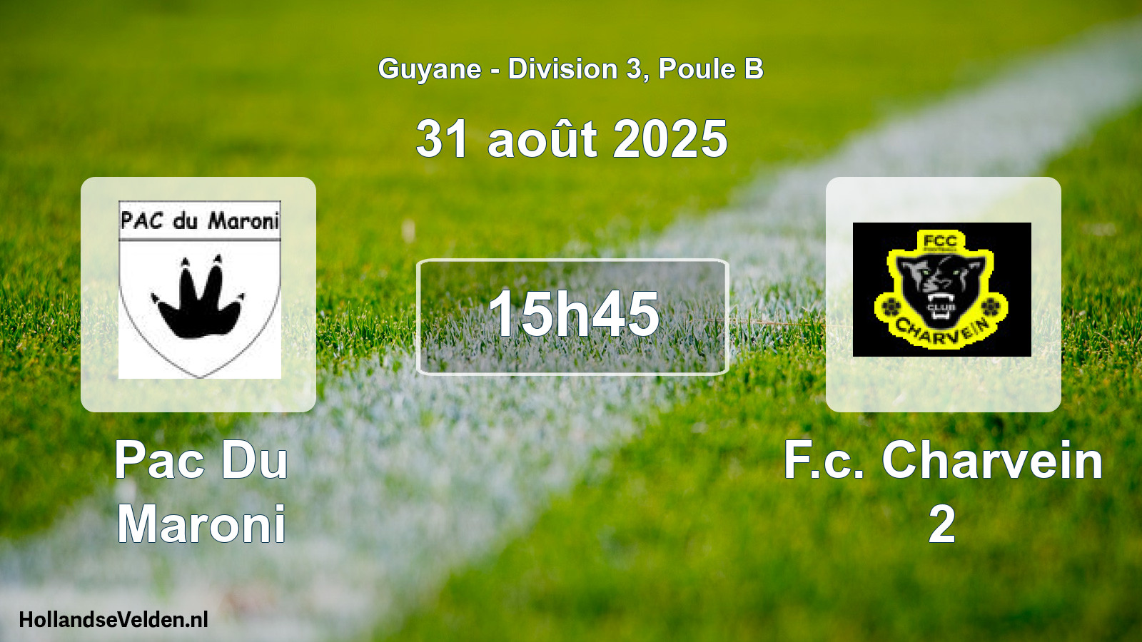 Scheduled Match: Pac Du Maroni - F.c. Charvein 2 (31 August 2025)