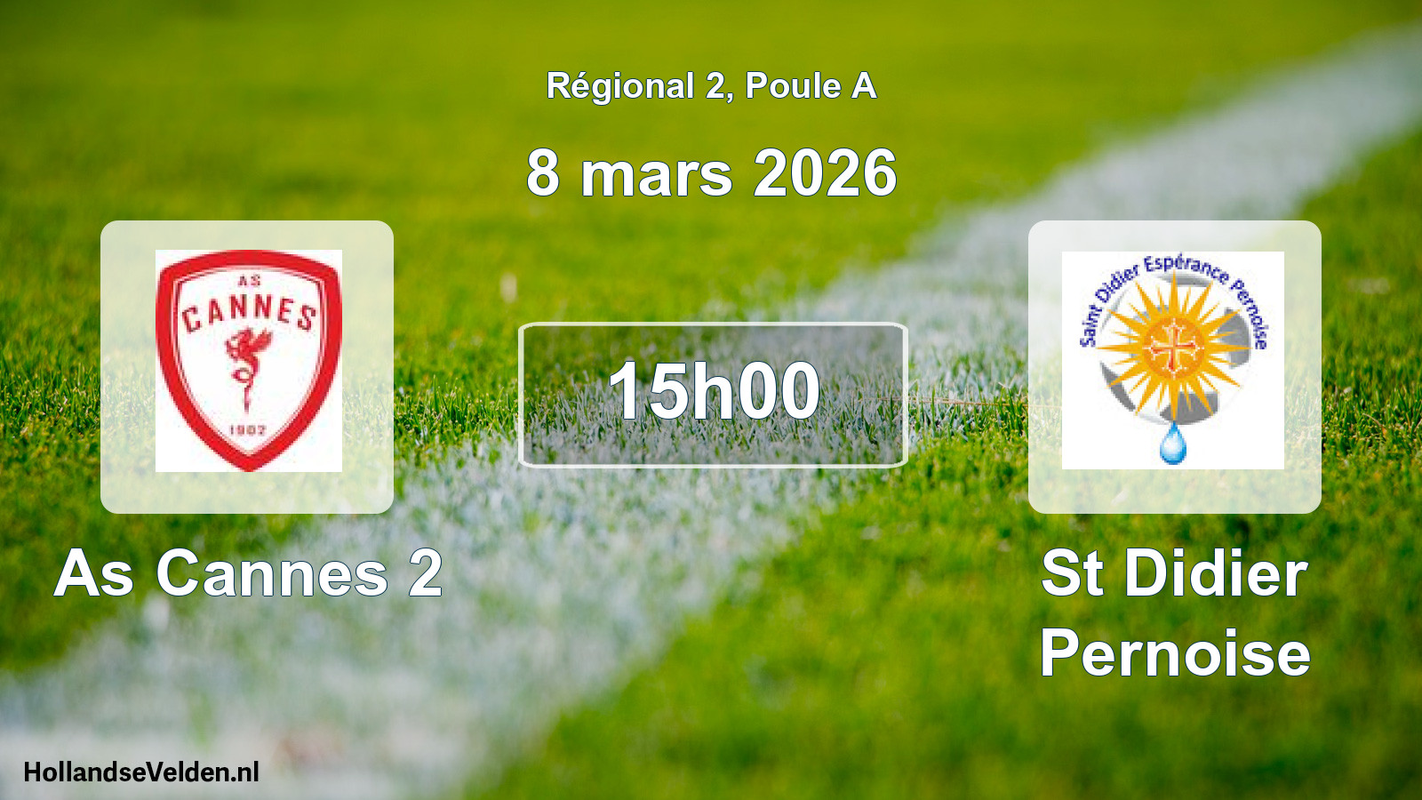 Geplande wedstrijd: As Cannes 2 - St Didier Pernoise (8 maart 2026)