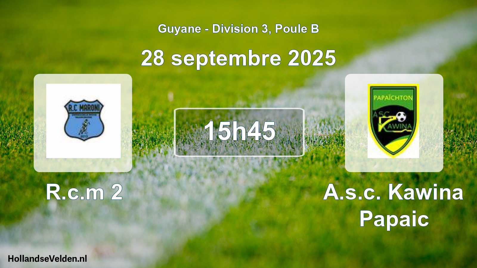 Match programmé: R.c.m 2 - A.s.c. Kawina Papaic (28 septembre 2025)
