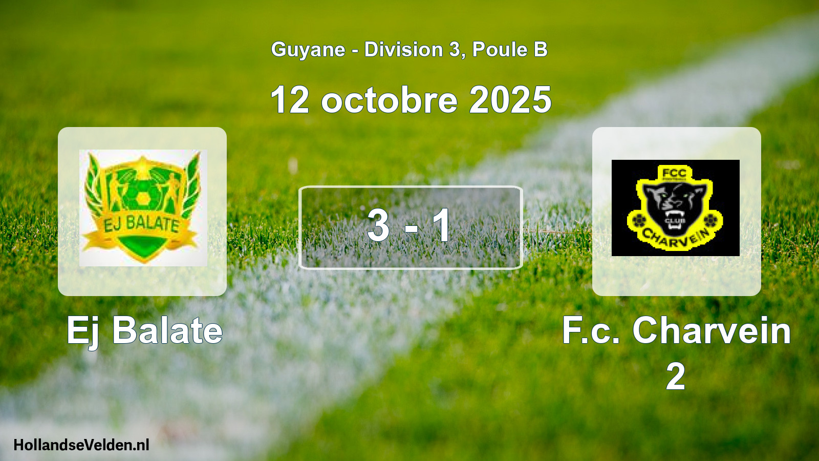 Match joué: Ej Balate - F.c. Charvein 2 3 - 1 (12 octobre 2025)