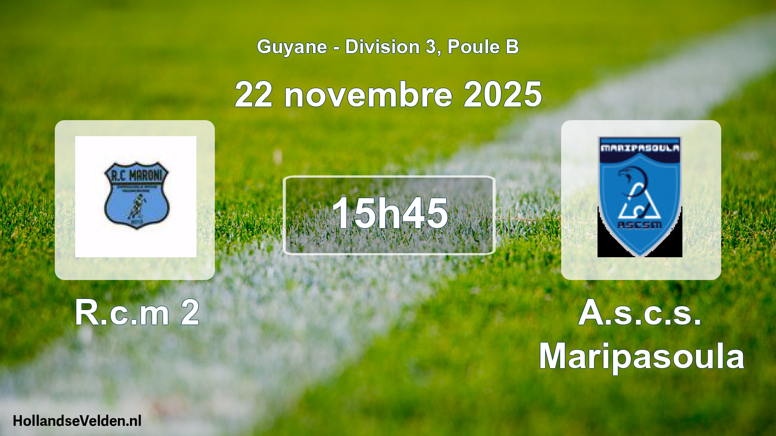Match programmé: R.c.m 2 - A.s.c.s. Maripasoula (22 novembre 2025)
