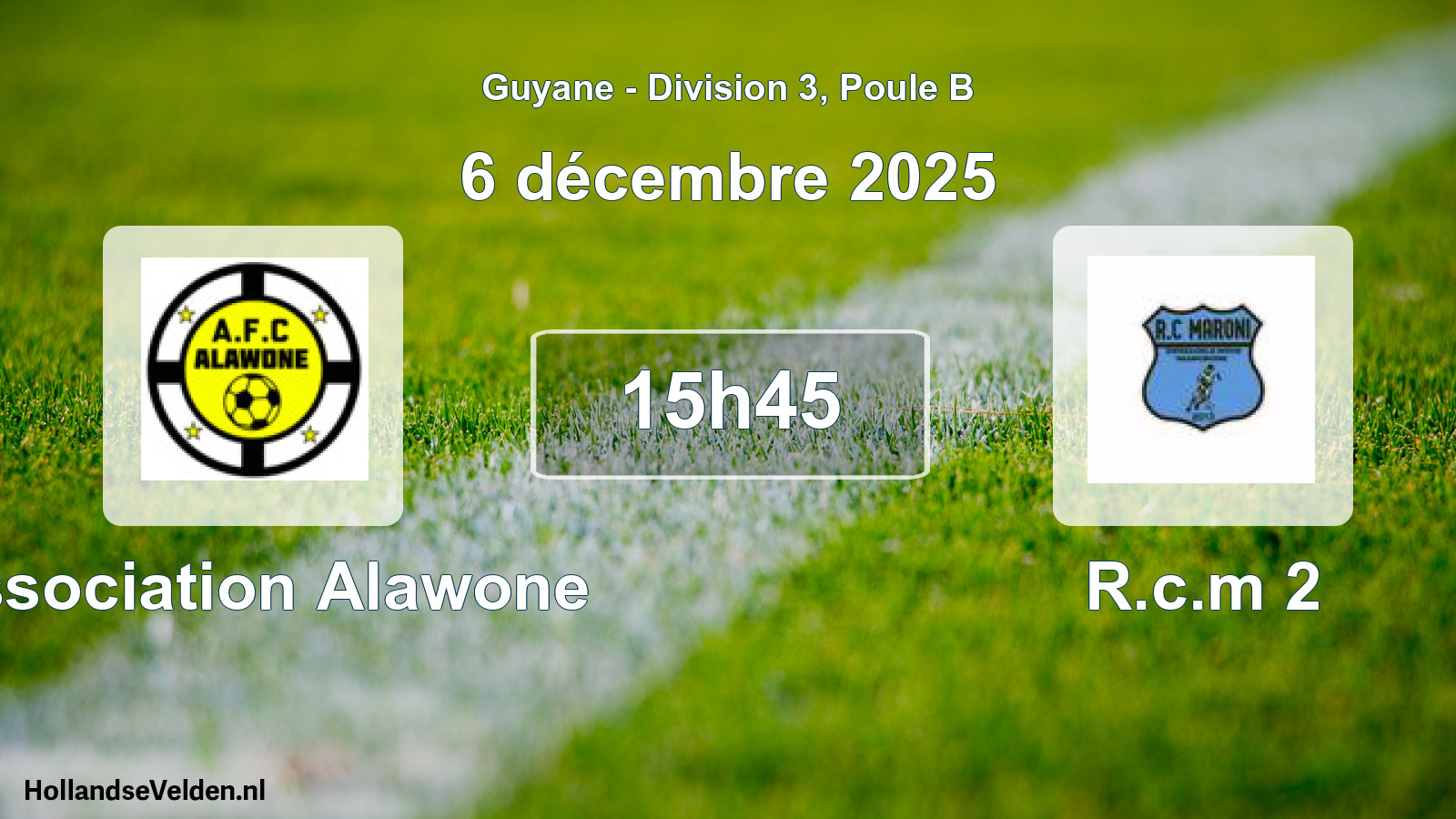 Geplande wedstrijd: Association Alawone - R.c.m 2 (6 december 2025)