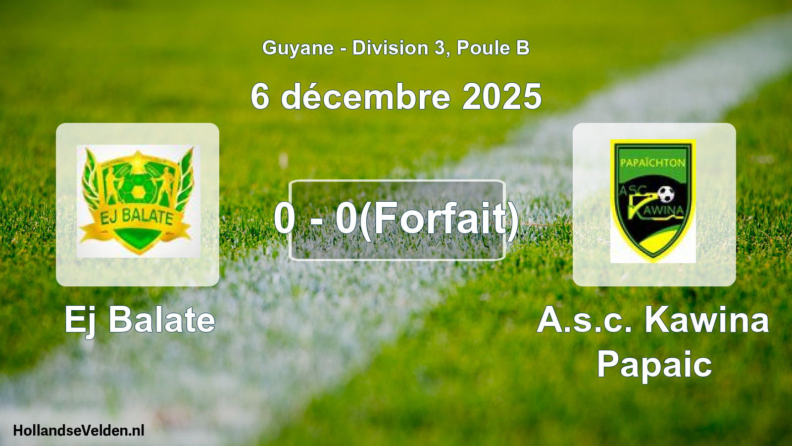 Geplande wedstrijd: Ej Balate - A.s.c. Kawina Papaic (6 december 2025)