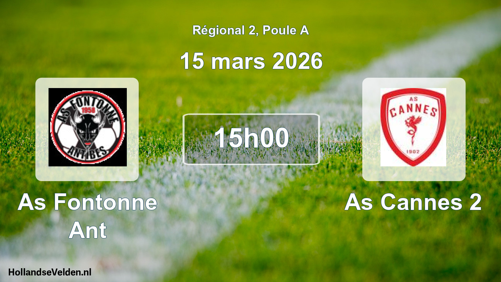 Geplande wedstrijd: As Fontonne Ant - As Cannes 2 (15 mars 2026)