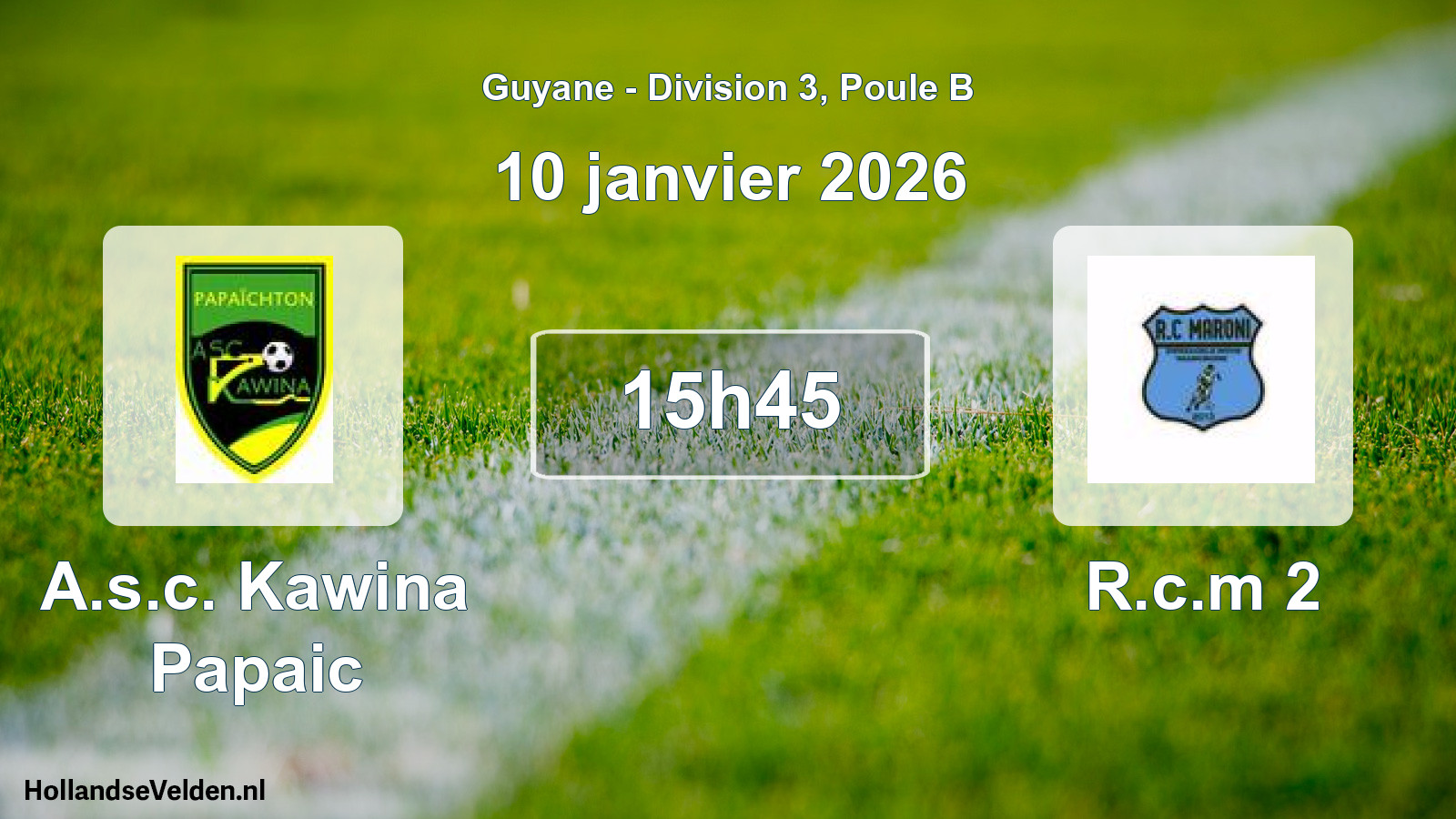 Match programmé: A.s.c. Kawina Papaic - R.c.m 2 (10 janvier 2026)