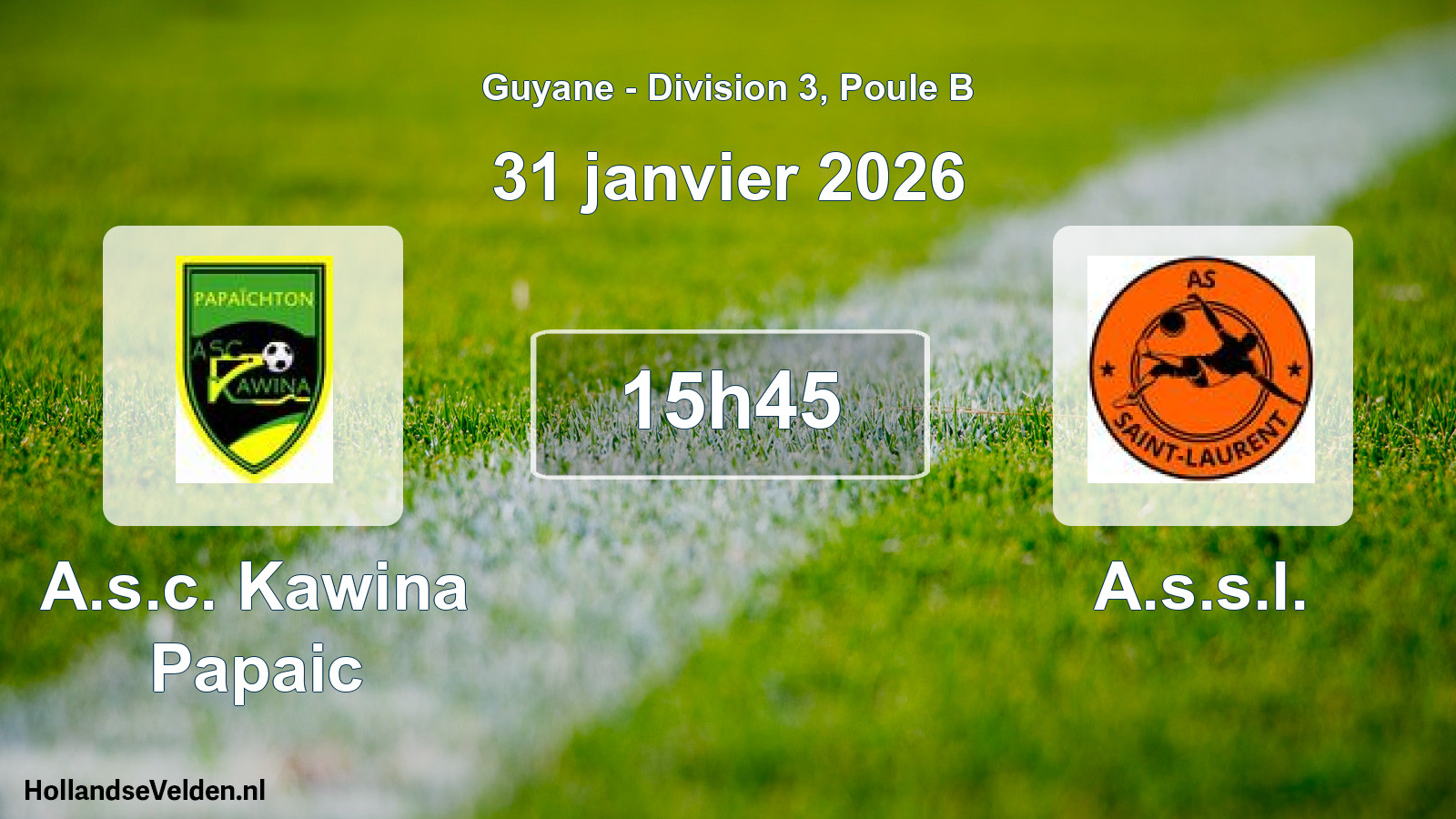Match programmé: A.s.c. Kawina Papaic - A.s.s.l. (31 janvier 2026)