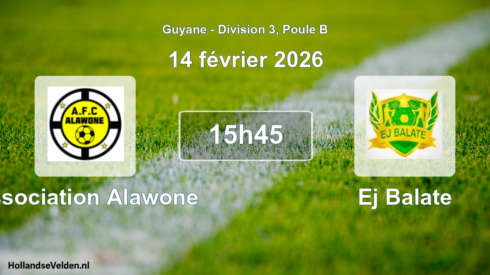 Match programmé: Association Alawone - Ej Balate (14 février 2026)