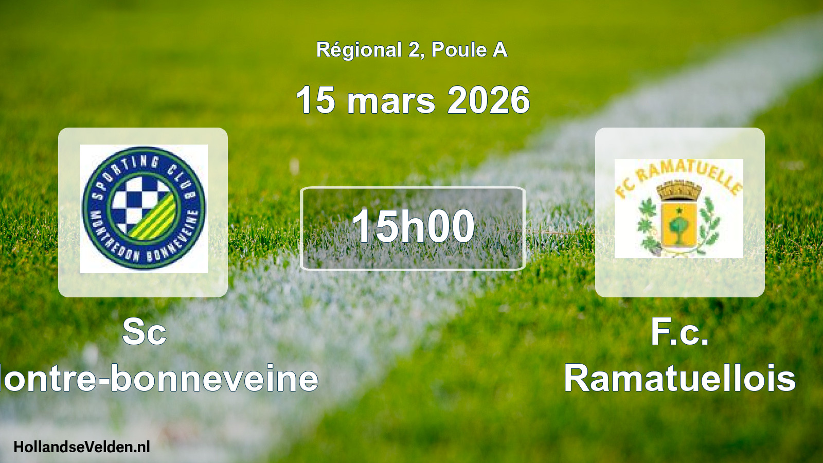 Geplande wedstrijd: Sc Montre-bonneveine - F.c. Ramatuellois (15 mars 2026)