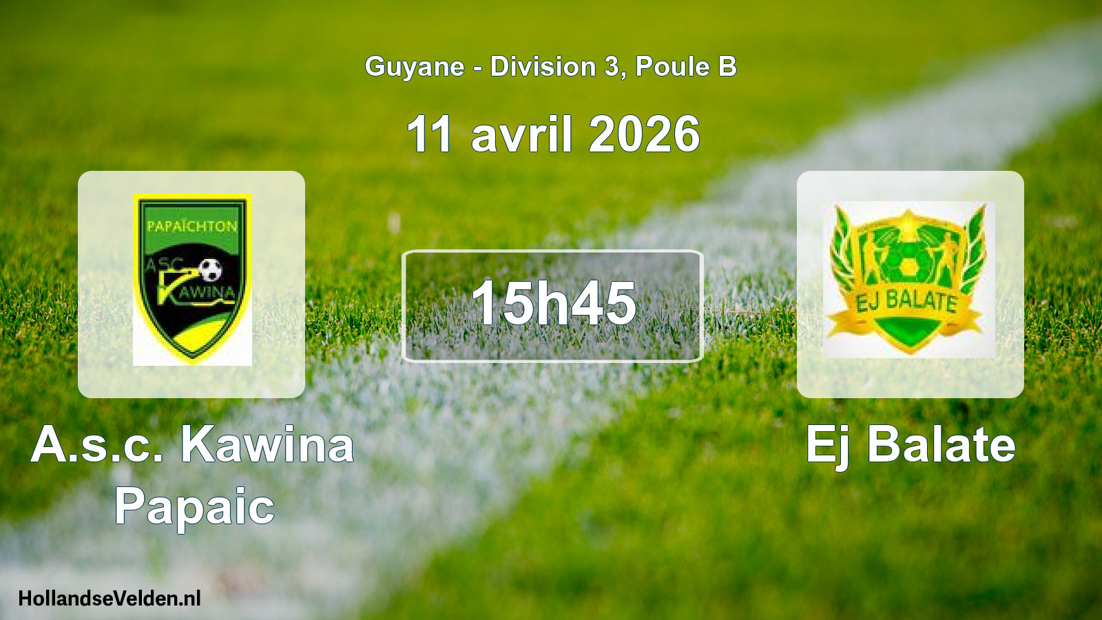 Match programmé: A.s.c. Kawina Papaic - Ej Balate (11 avril 2026)