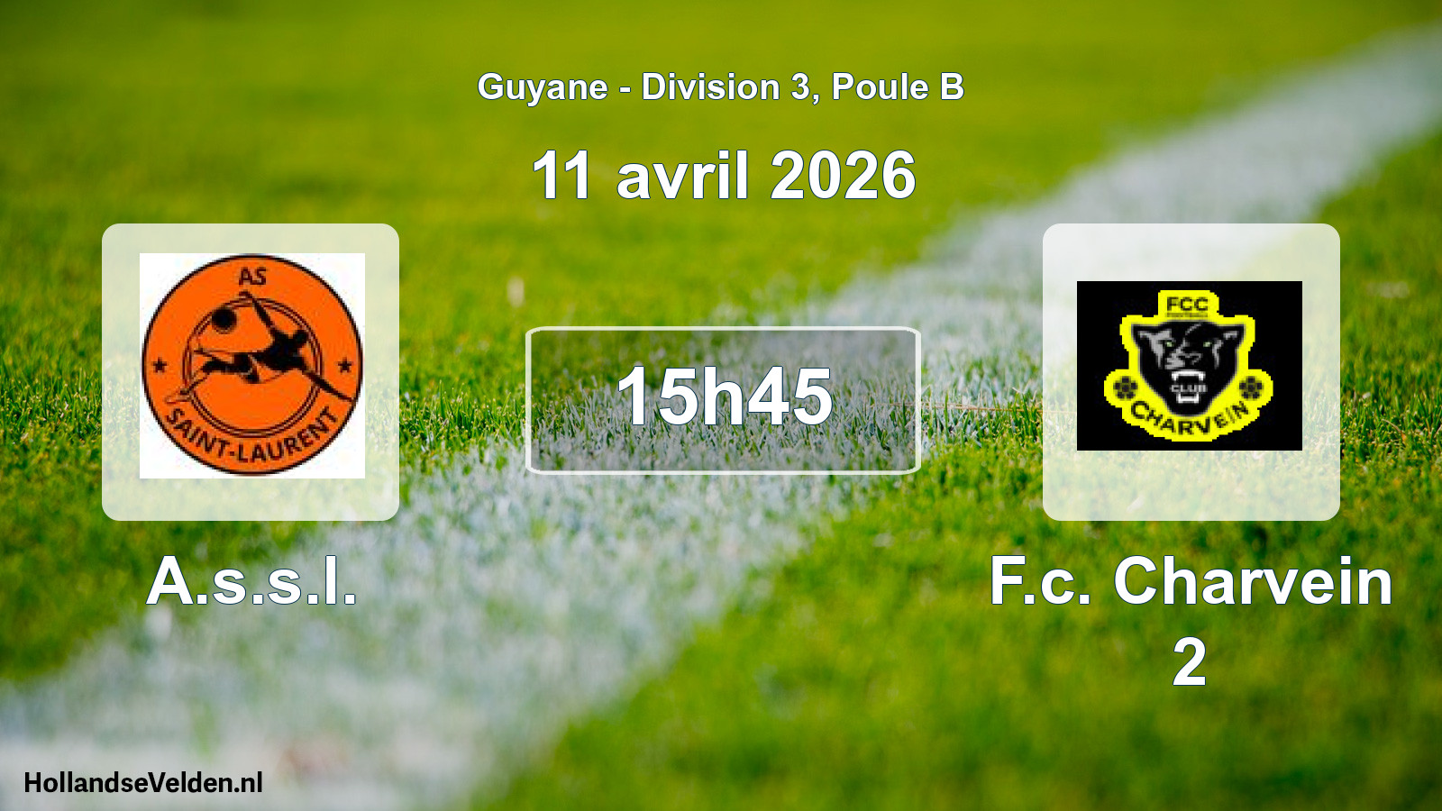 Geplande wedstrijd: A.s.s.l. - F.c. Charvein 2 (11 april 2026)