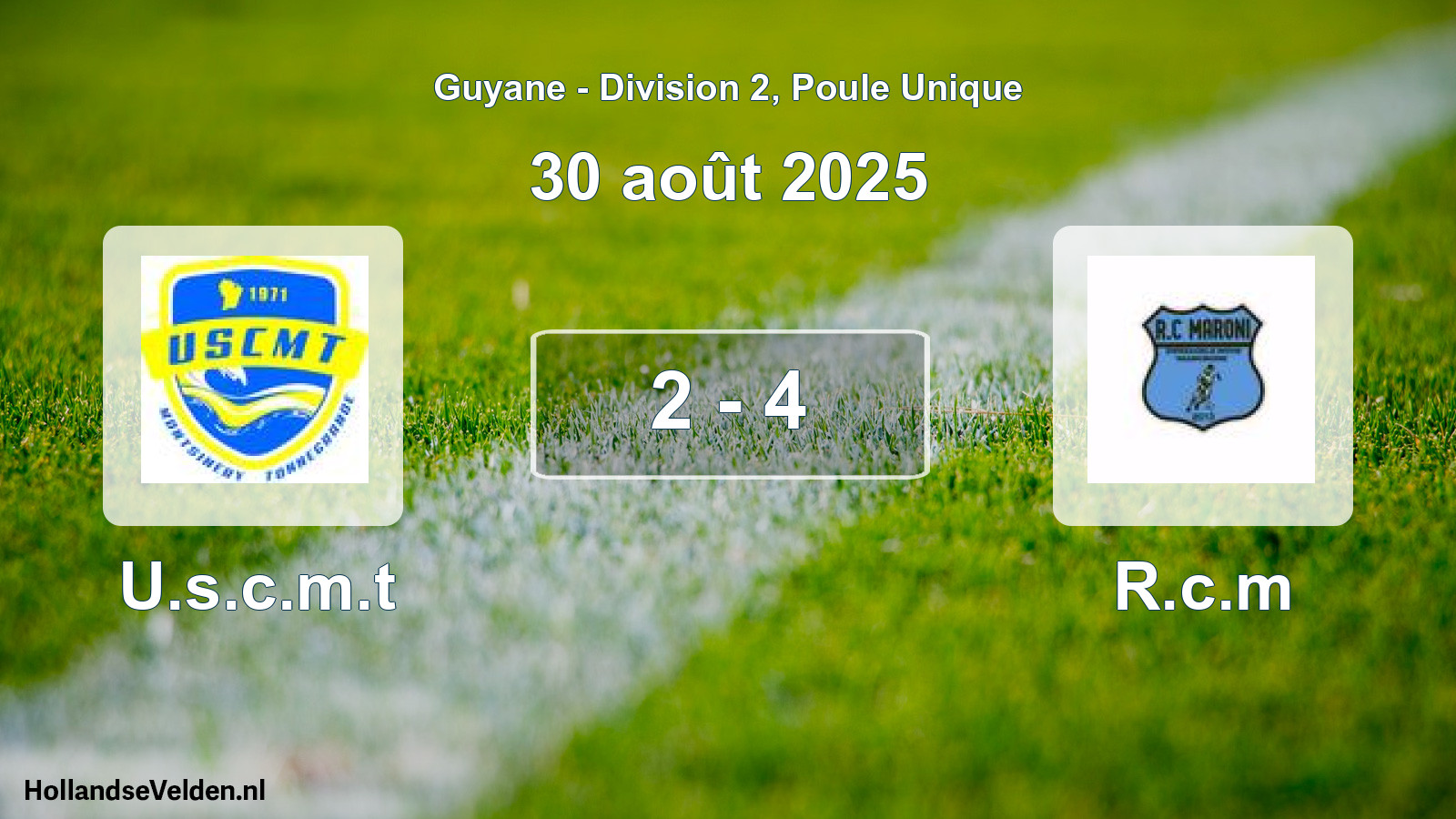 Match joué: U.s.c.m.t - R.c.m 2 - 4 (30 août 2025)