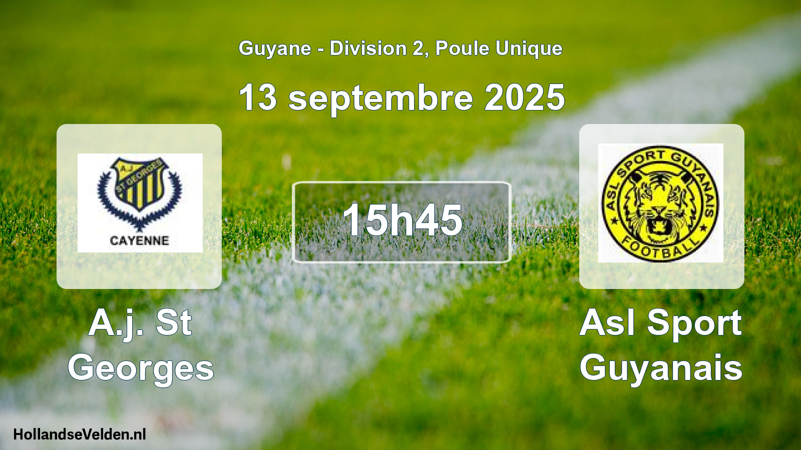 Match programmé: A.j. St Georges - Asl Sport Guyanais (13 septembre 2025)