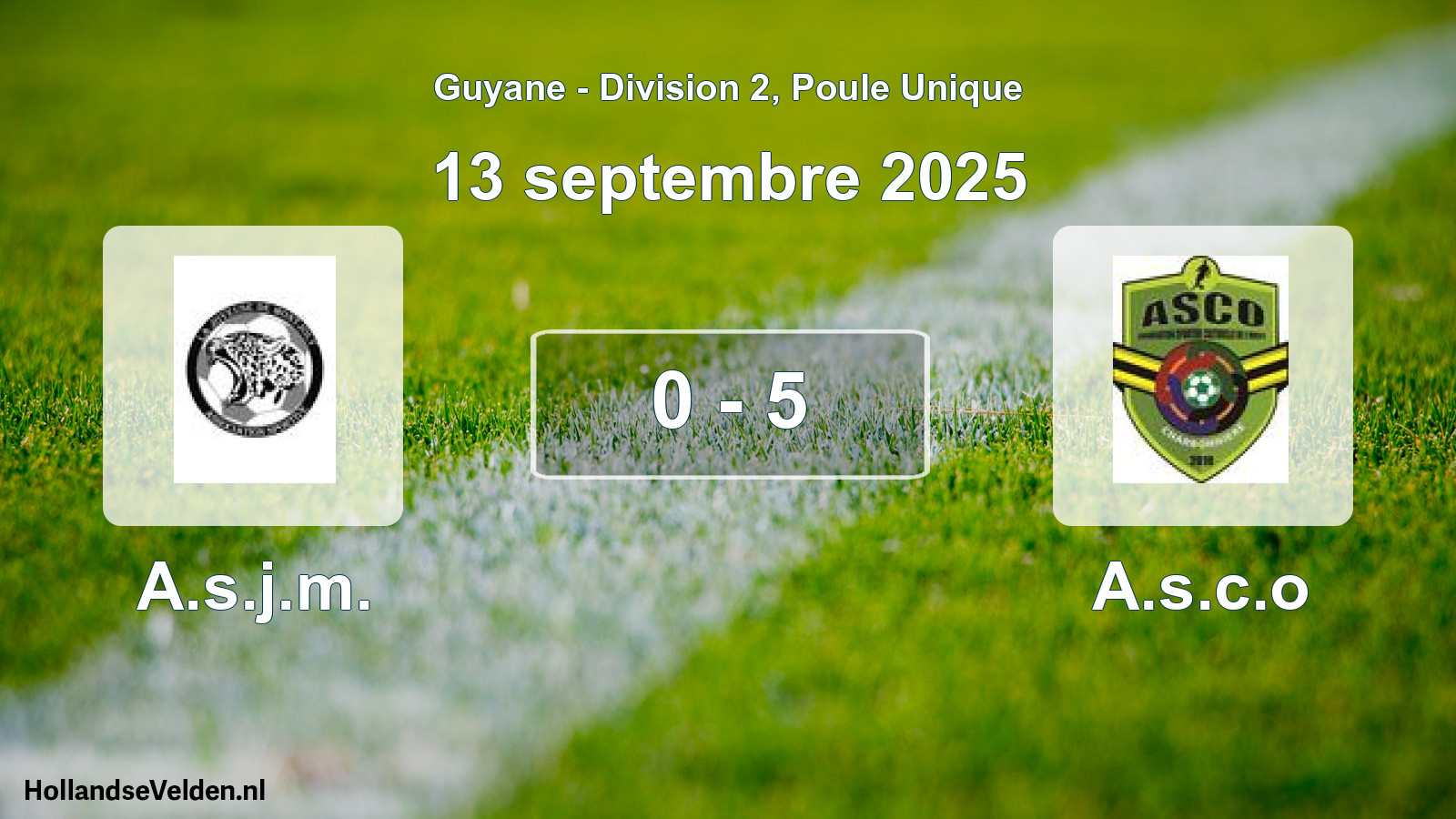 Match joué: A.s.j.m. - A.s.c.o 0 - 5 (13 septembre 2025)