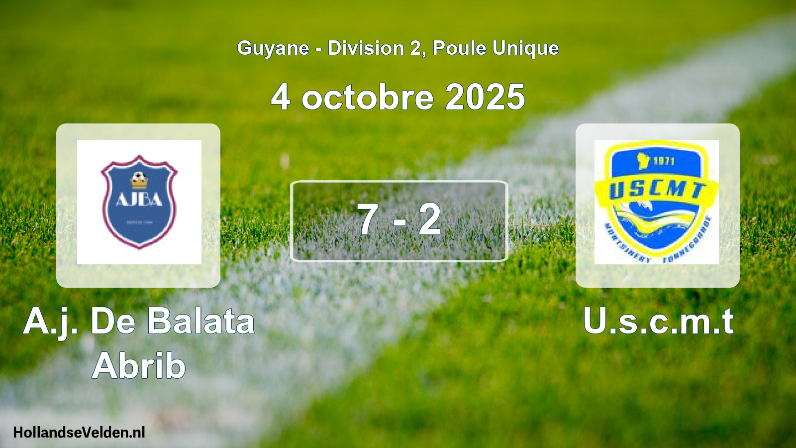 Match joué: A.j. De Balata Abrib - U.s.c.m.t 7 - 2 (4 octobre 2025)