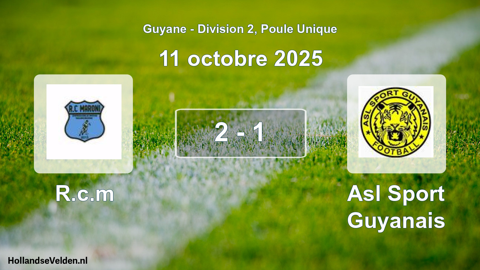Total number of matches played: R.c.m - Asl Sport Guyanais 2 - 1 (11 October 2025)