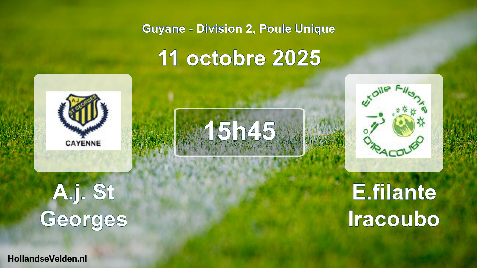 Geplande wedstrijd: A.j. St Georges - E.filante Iracoubo (11 oktober 2025)