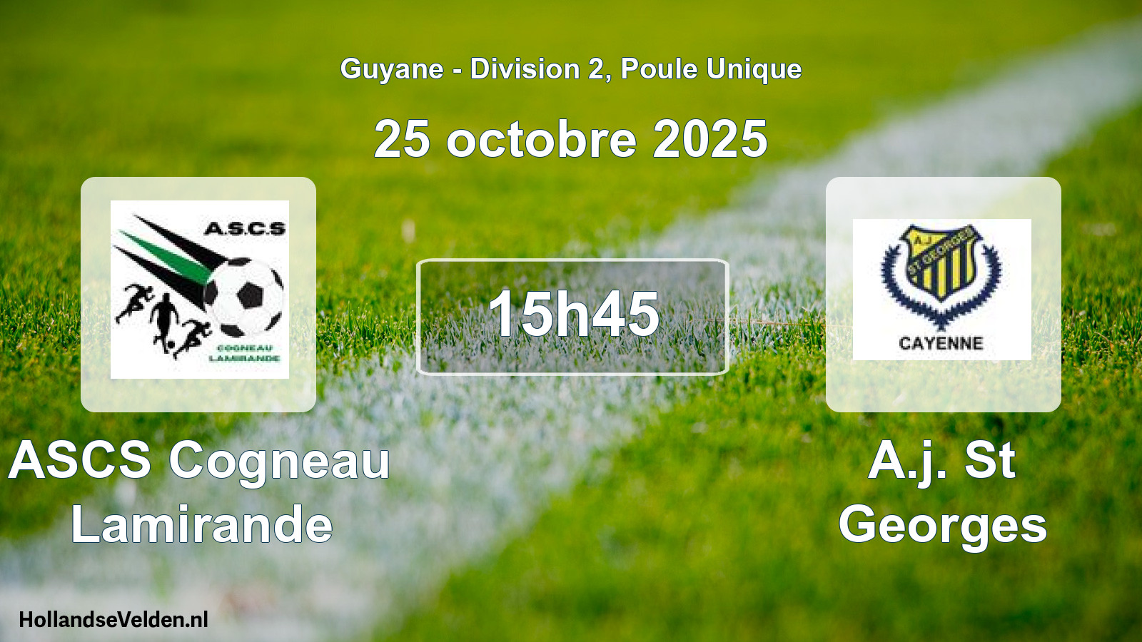 Scheduled Match: ASCS Cogneau Lamirande - A.j. St Georges (25 October 2025)