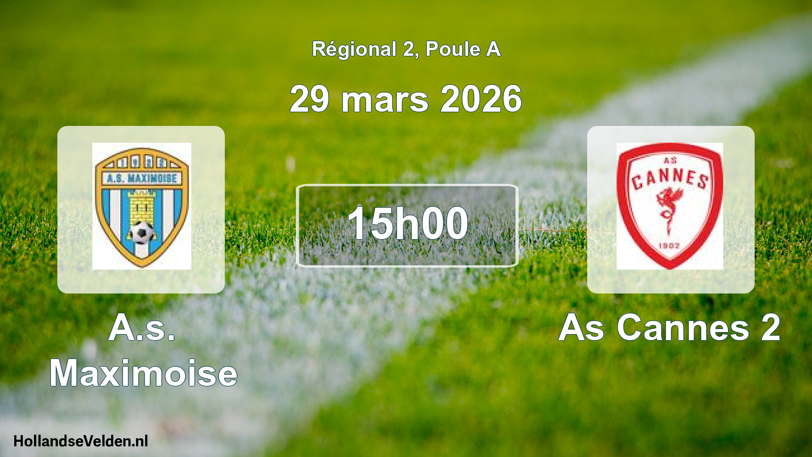 Geplande wedstrijd: A.s. Maximoise - As Cannes 2 (29 mars 2026)