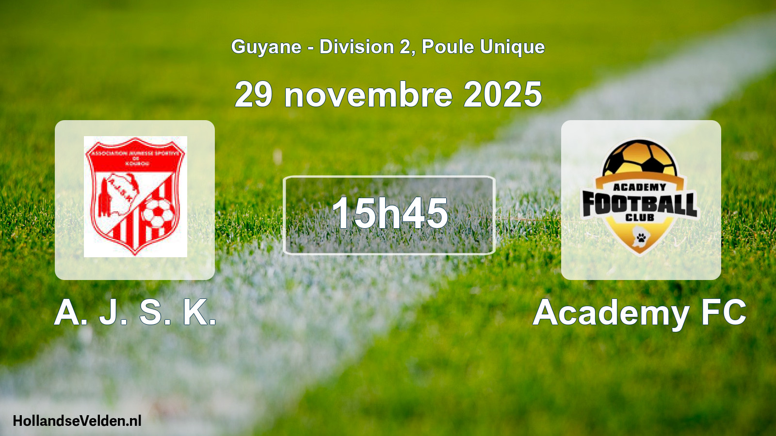 Match programmé: A. J. S. K. - Academy FC (29 novembre 2025)