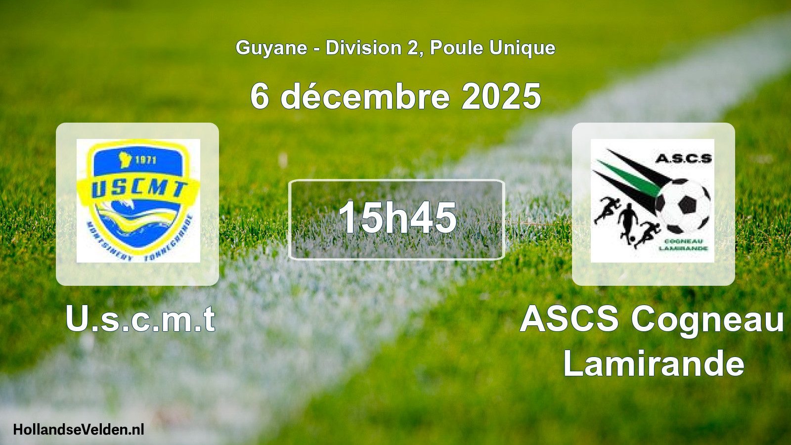 Geplande wedstrijd: U.s.c.m.t - ASCS Cogneau Lamirande (6 december 2025)