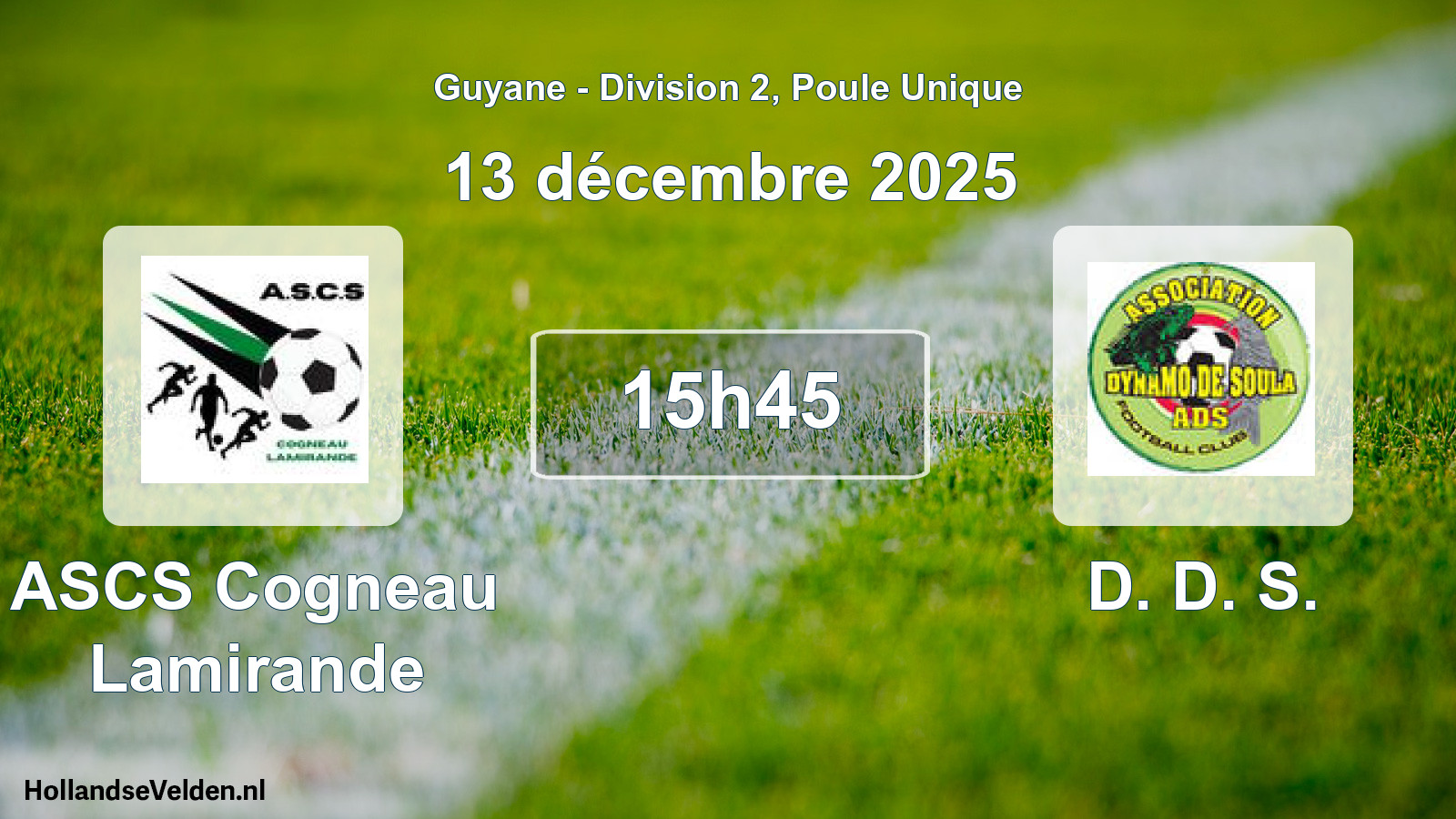 Match programmé: ASCS Cogneau Lamirande - D. D. S. (13 décembre 2025)
