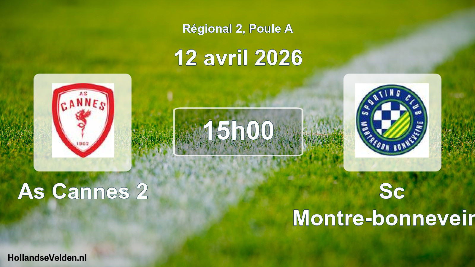 Geplande wedstrijd: As Cannes 2 - Sc Montre-bonneveine (12 april 2026)