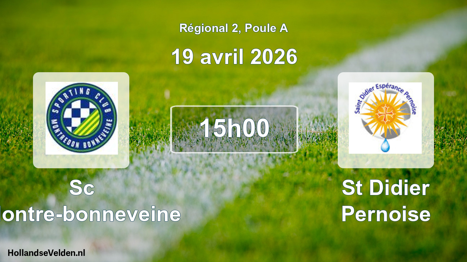 Geplande wedstrijd: Sc Montre-bonneveine - St Didier Pernoise (19 april 2026)