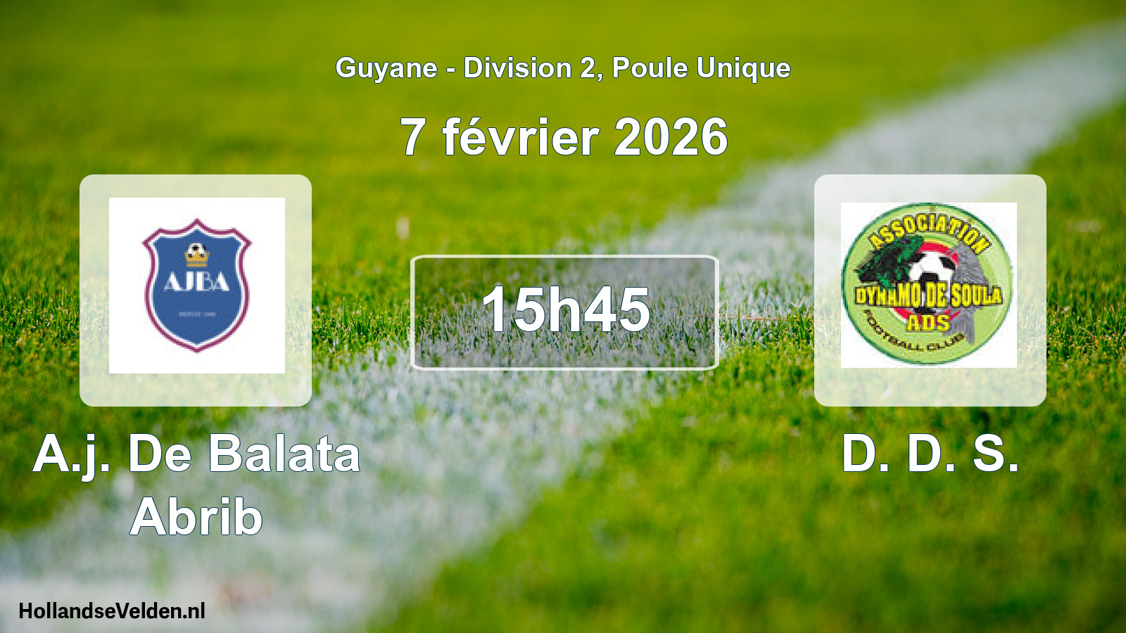 Match programmé: A.j. De Balata Abrib - D. D. S. (7 février 2026)