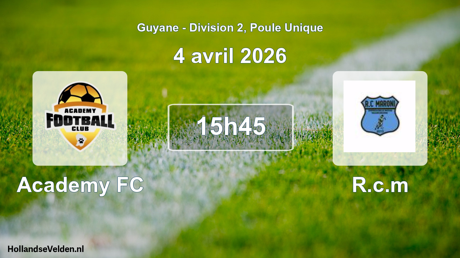 Match programmé: Academy FC - R.c.m (4 avril 2026)
