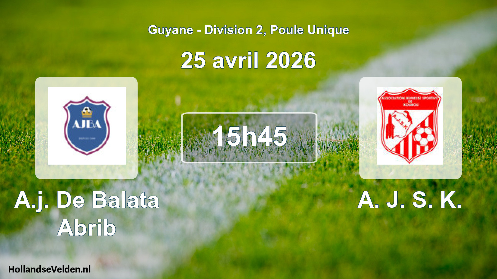Match programmé: A.j. De Balata Abrib - A. J. S. K. (25 avril 2026)