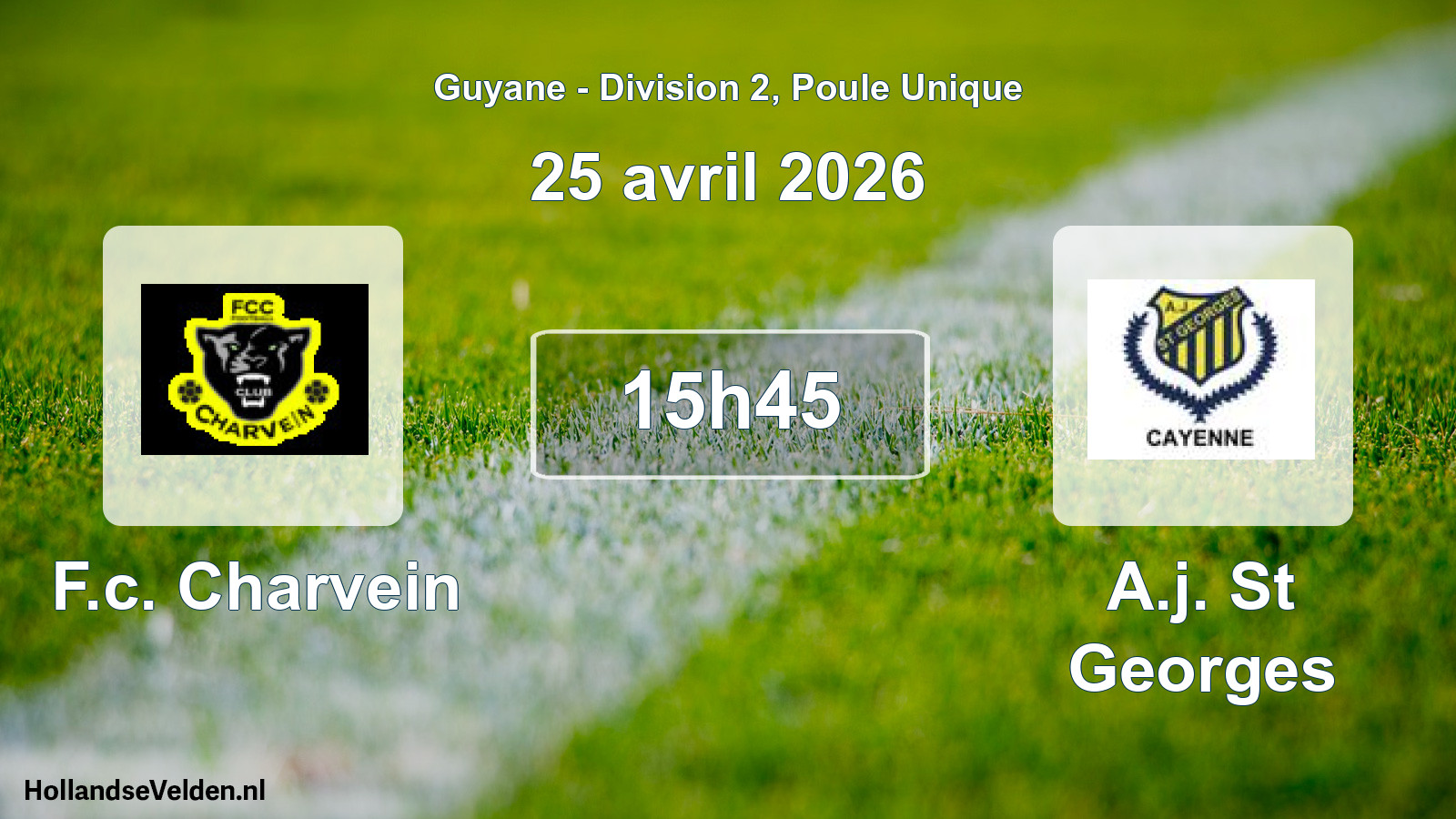 Match programmé: F.c. Charvein - A.j. St Georges (25 avril 2026)