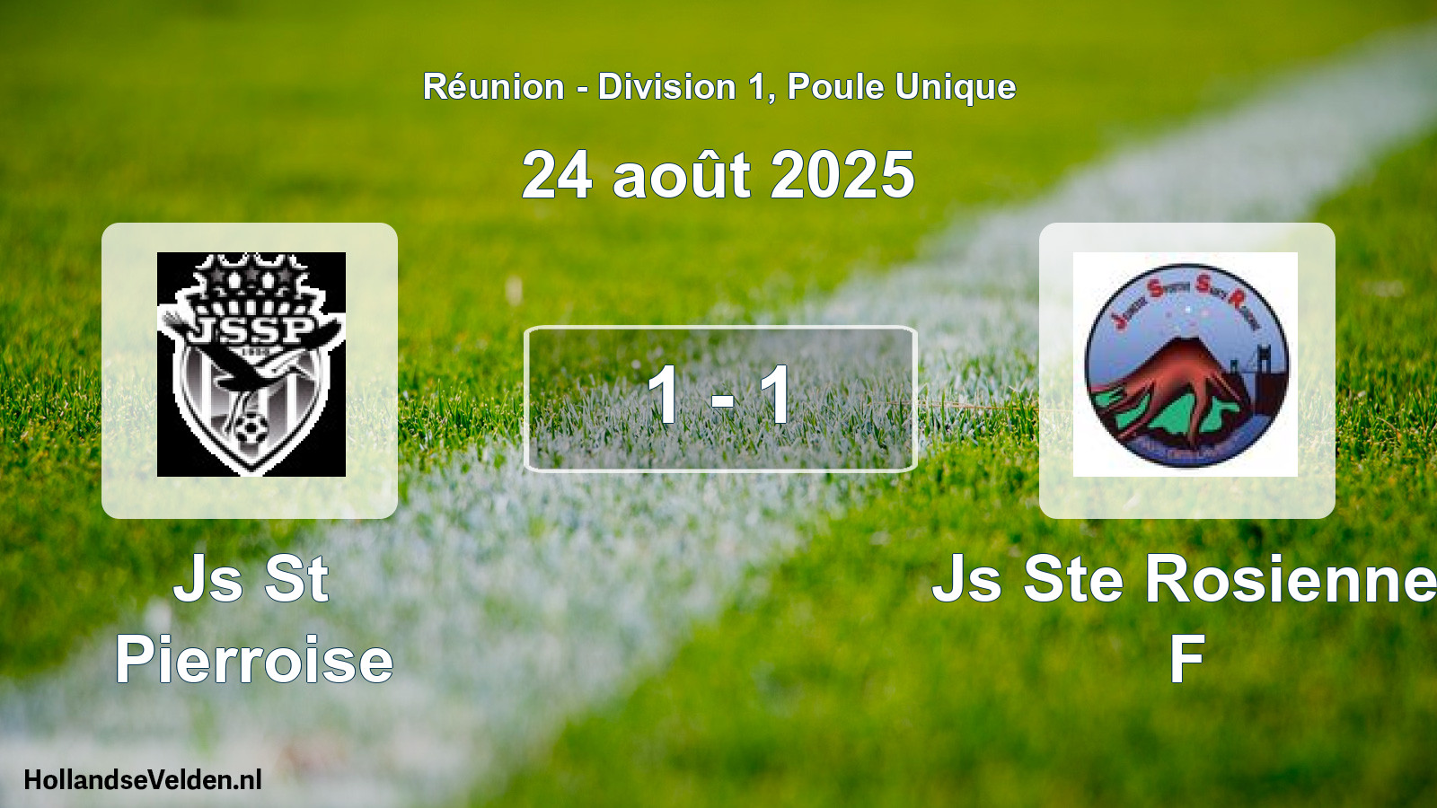 Total number of matches played: Js St Pierroise - Js Ste Rosienne F 1 - 1 (24 August 2025)