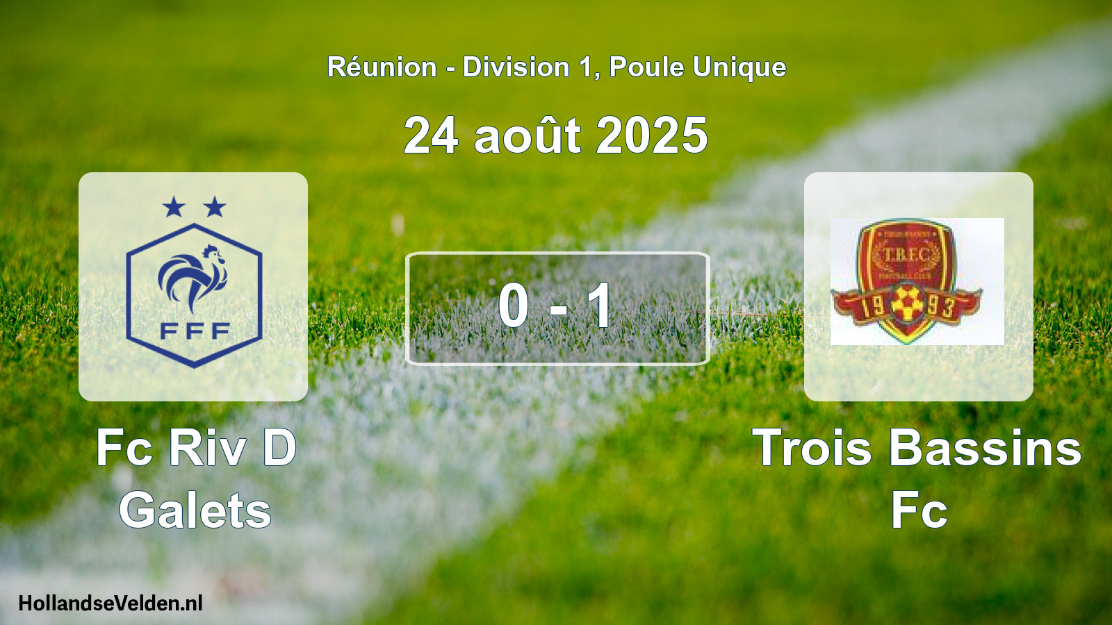 Total number of matches played: Fc Riv D Galets - Trois Bassins Fc 0 - 1 (24 August 2025)