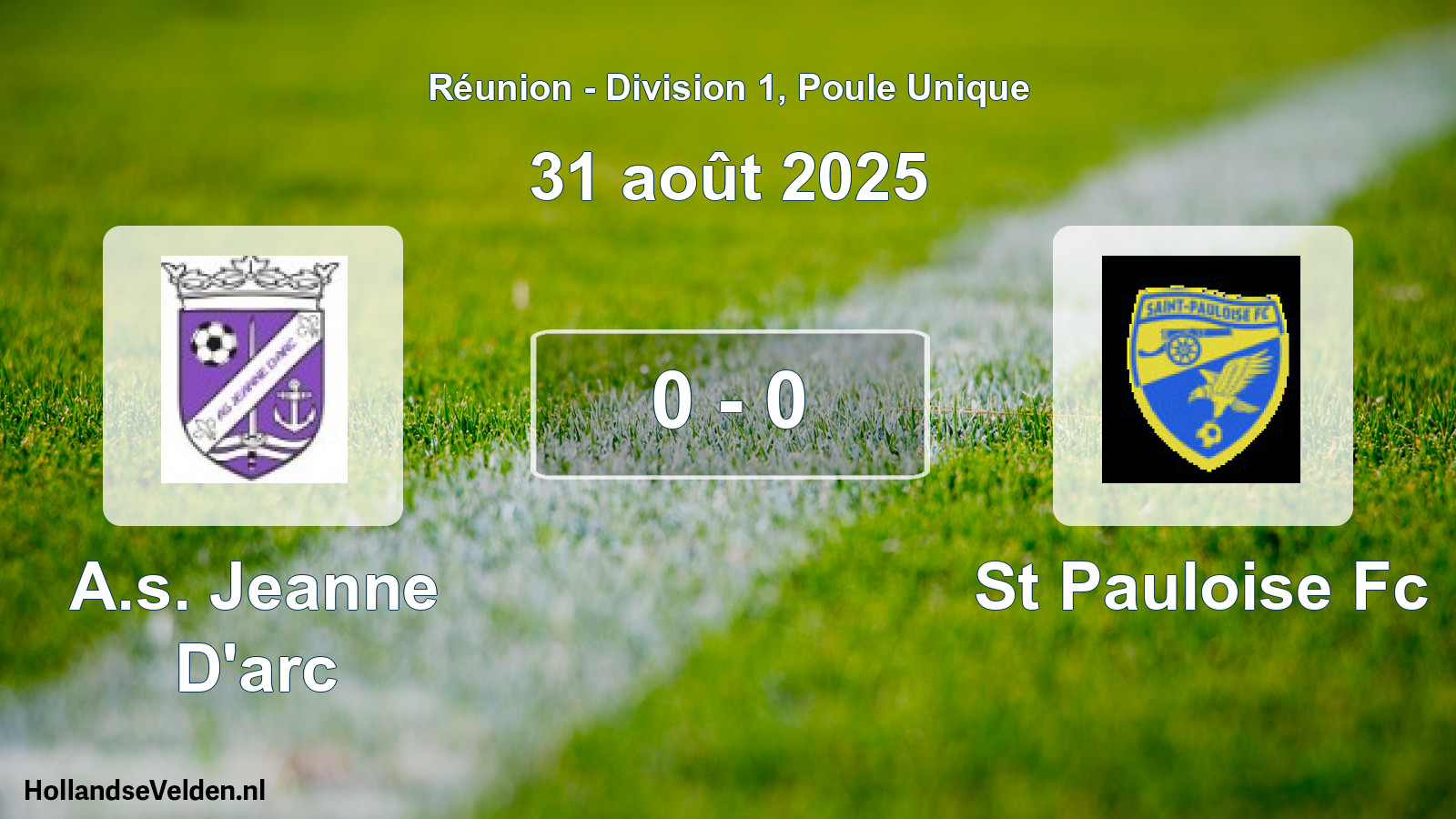Match joué: A.s. Jeanne D'arc - St Pauloise Fc 0 - 0 (31 août 2025)