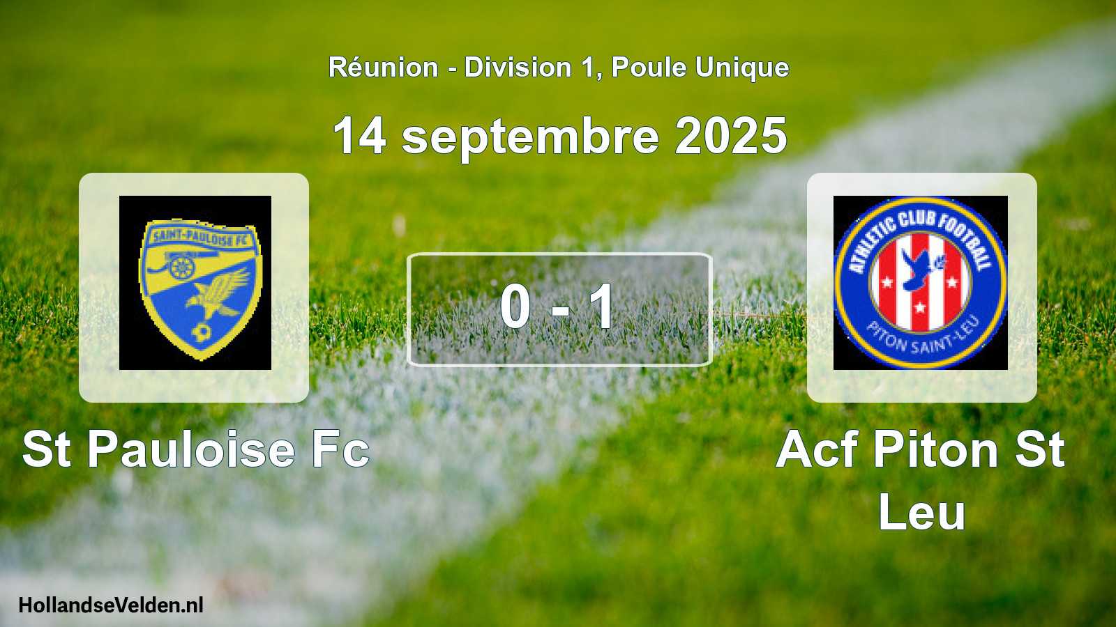Match joué: St Pauloise Fc - Acf Piton St Leu 0 - 1 (14 septembre 2025)