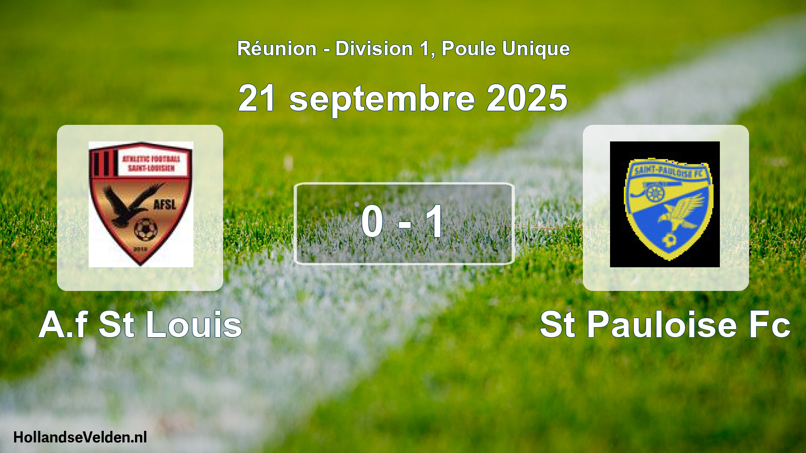 Match joué: A.f St Louis - St Pauloise Fc 0 - 1 (21 septembre 2025)