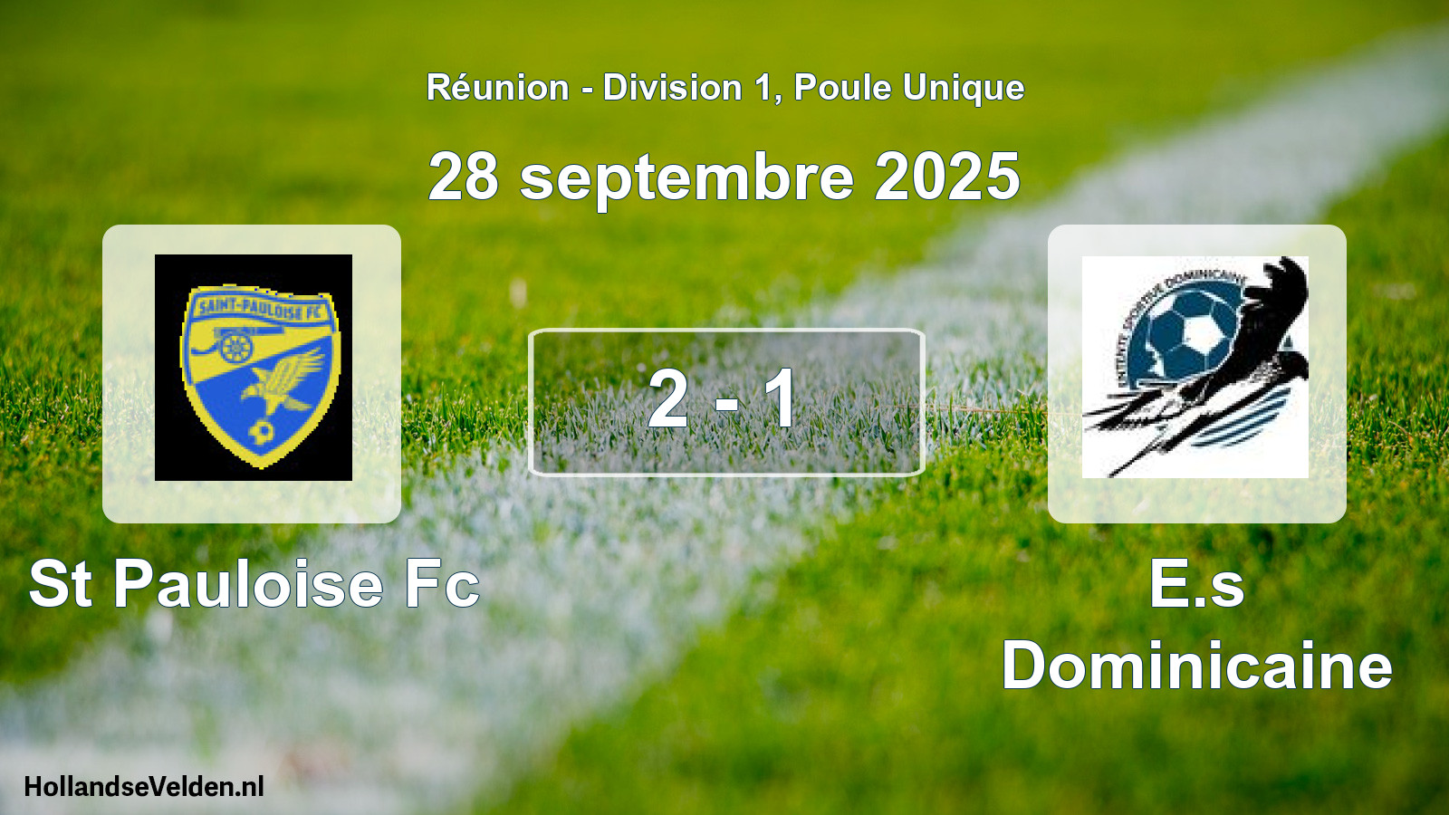Gespeelde wedstrijd: St Pauloise Fc - E.s Dominicaine 2 - 1 (28 september 2025)