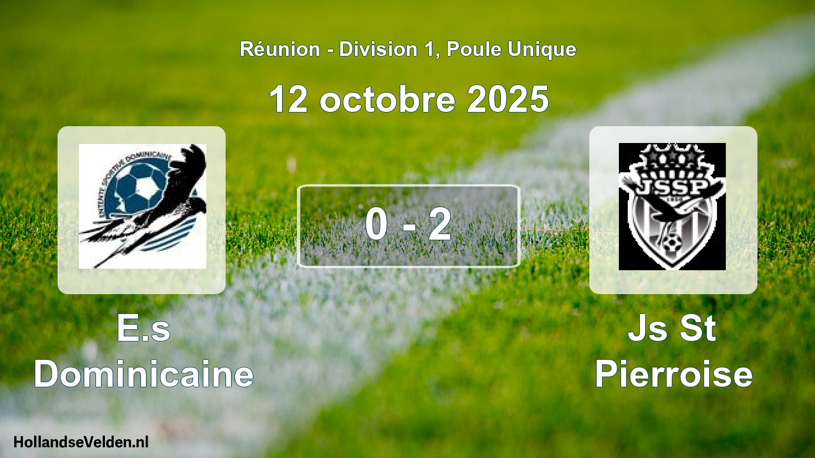 Match joué: E.s Dominicaine - Js St Pierroise 0 - 2 (12 octobre 2025)