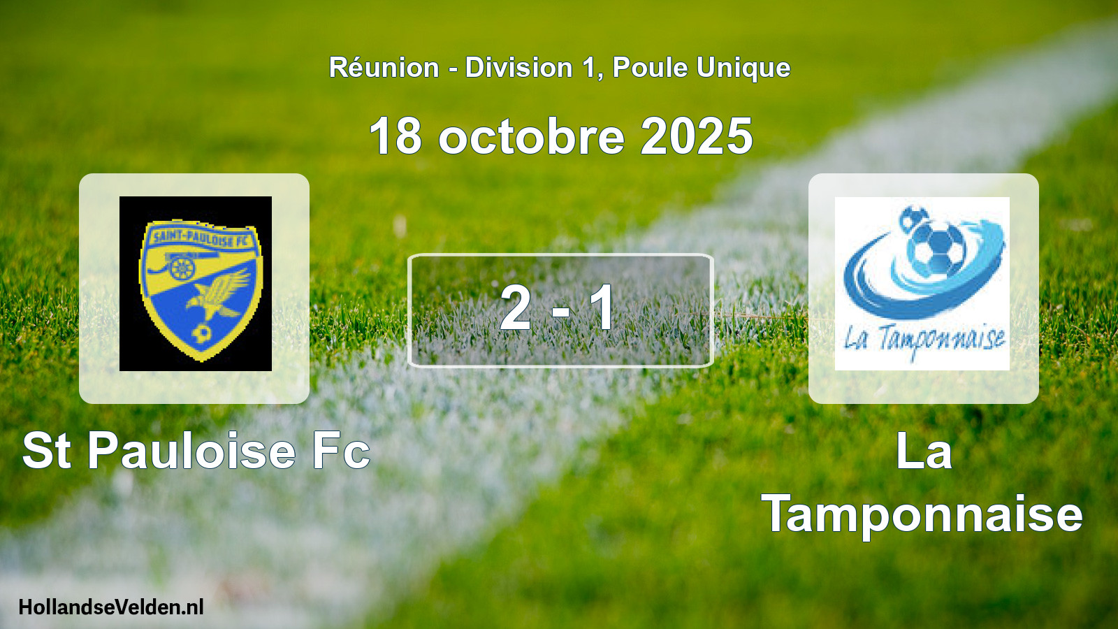 Match joué: St Pauloise Fc - La Tamponnaise 2 - 1 (18 octobre 2025)