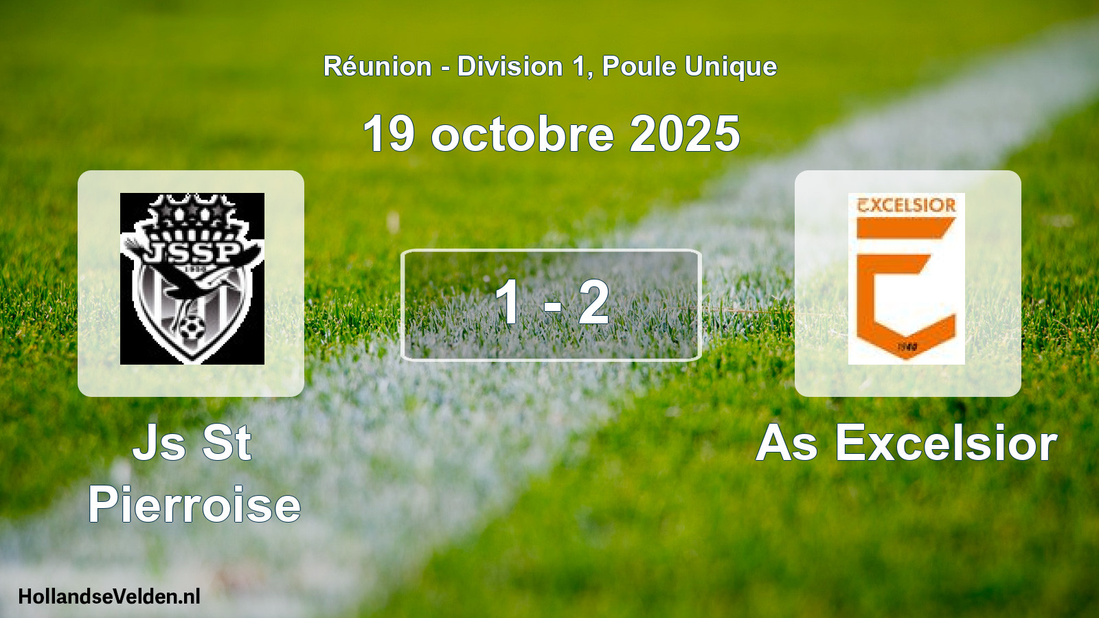 Gespeelde wedstrijd: Js St Pierroise - As Excelsior 1 - 2 (19 oktober 2025)